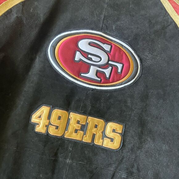 San Francisco 49ers XXL Suede Leather Jacket – NFL Team Apparel, VINTAGE Bomber - Picture 10 of 10